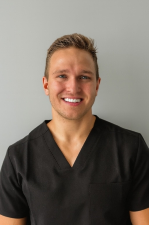 Dr. Fifelski ChatGPT BlackScrubs Gray Background